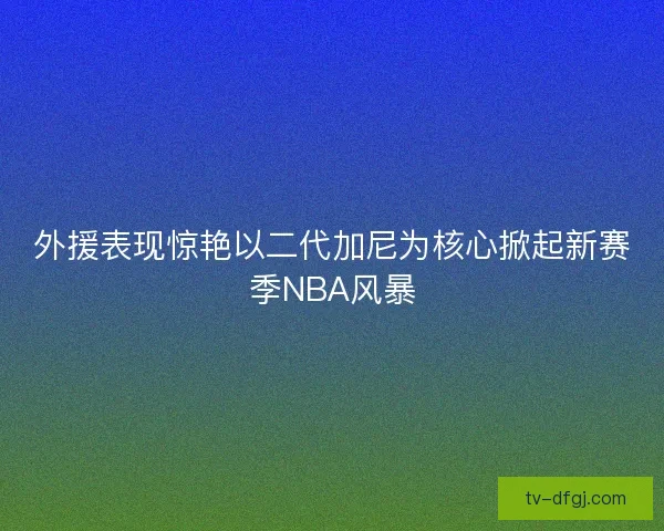 外援表现惊艳以二代加尼为核心掀起新赛季NBA风暴