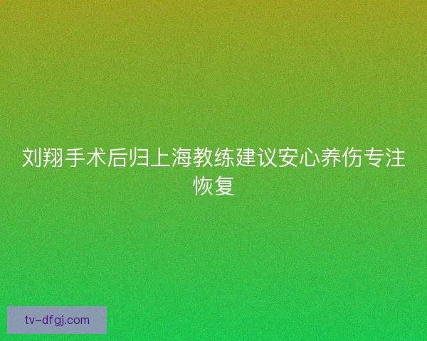刘翔手术后归上海教练建议安心养伤专注恢复 刘翔手术后归上海教练建议安心养伤专注恢复